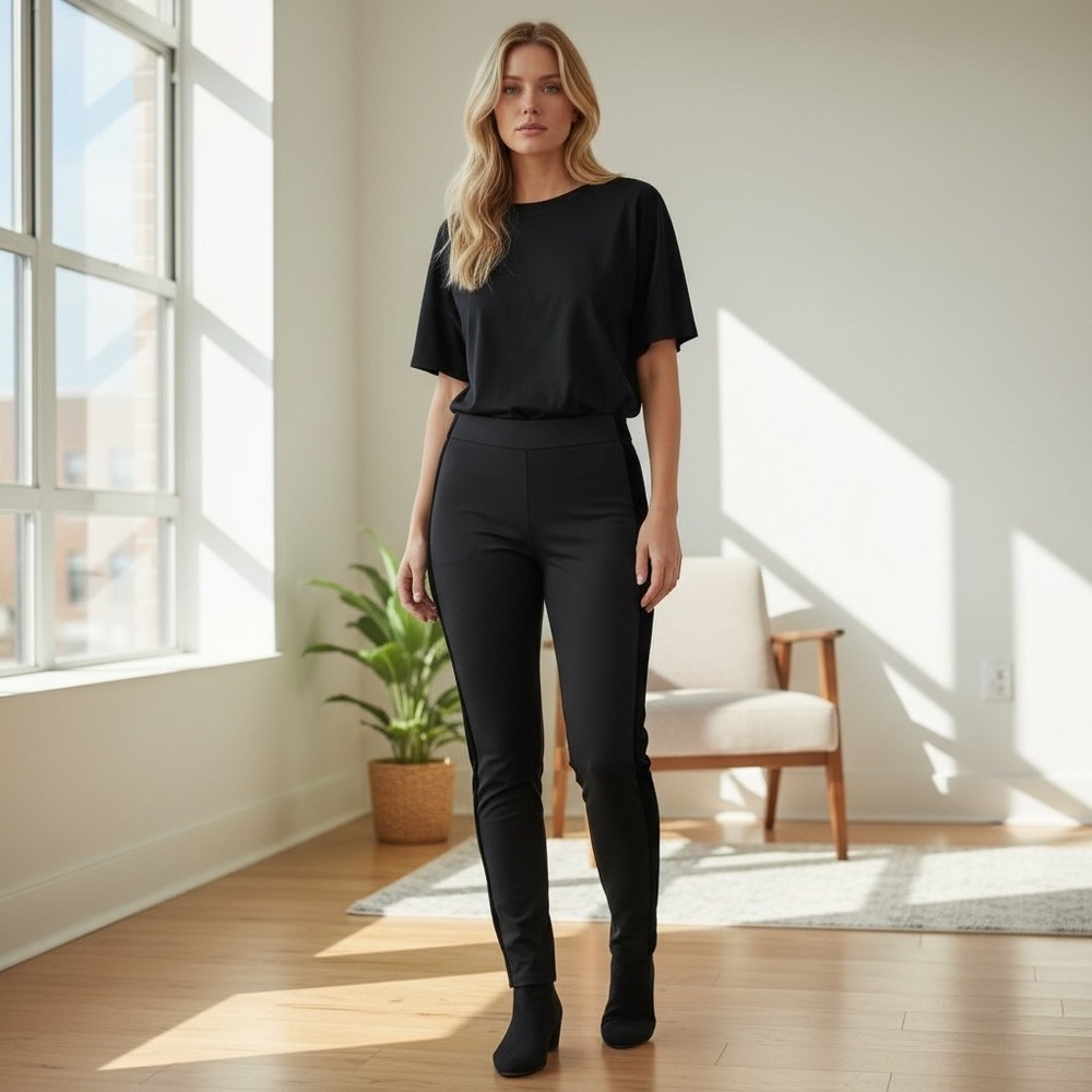 J. Crew Black Velvet Tuxedo Pants Side Stripe Ponte Knit‎ Trousers Size 00 Party